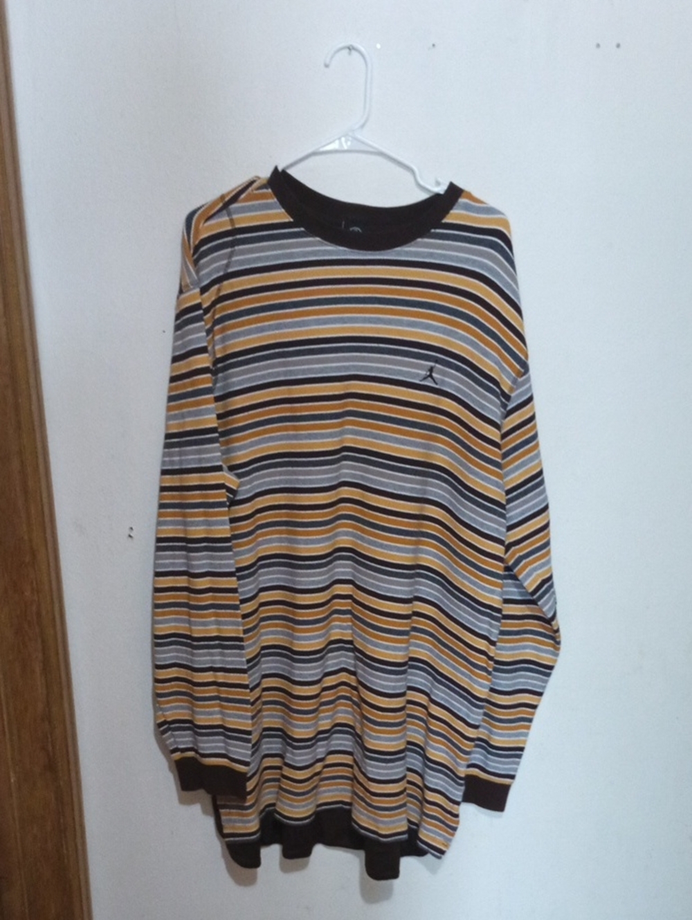 20th Anniversary Vintage Horizontal Multi Stripe Jordan Long Sleeve Shirt